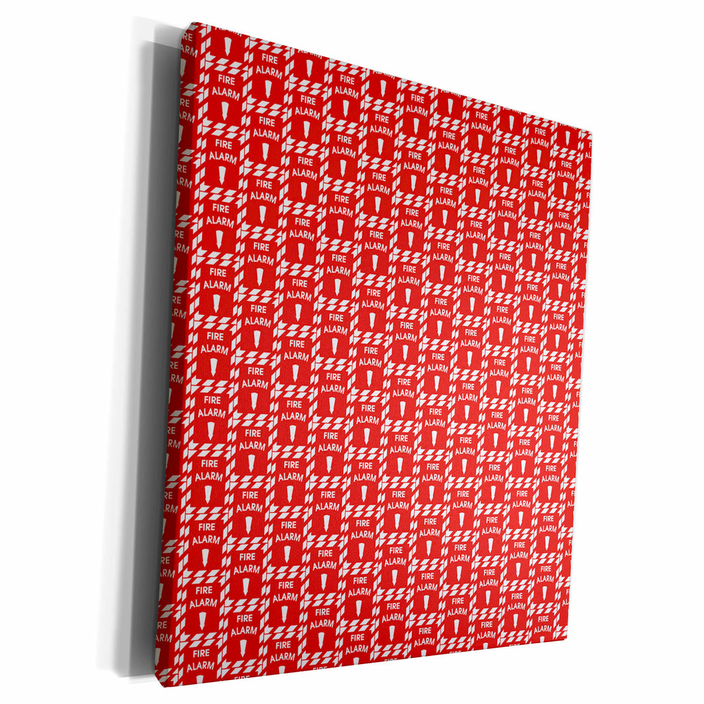 3dRose Anne Marie Baugh - Patterns - Red Fire Alarm Pattern - Museum Grade Canvas Wrap (cw_210875)
