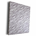 3dRose Black and White Overlapping Leaves Pattern - Museum Grade Canvas Wrap (cw_210894)