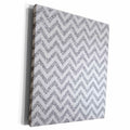 3dRose Silver Glitter Effect Chevron Stripes - Museum Grade Canvas Wrap (cw_210935)