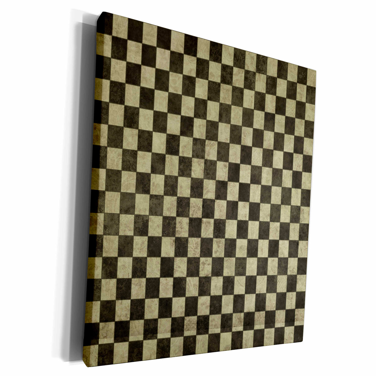 3dRose Black and Gray Checkerboard Pattern - Museum Grade Canvas Wrap (cw_210945)