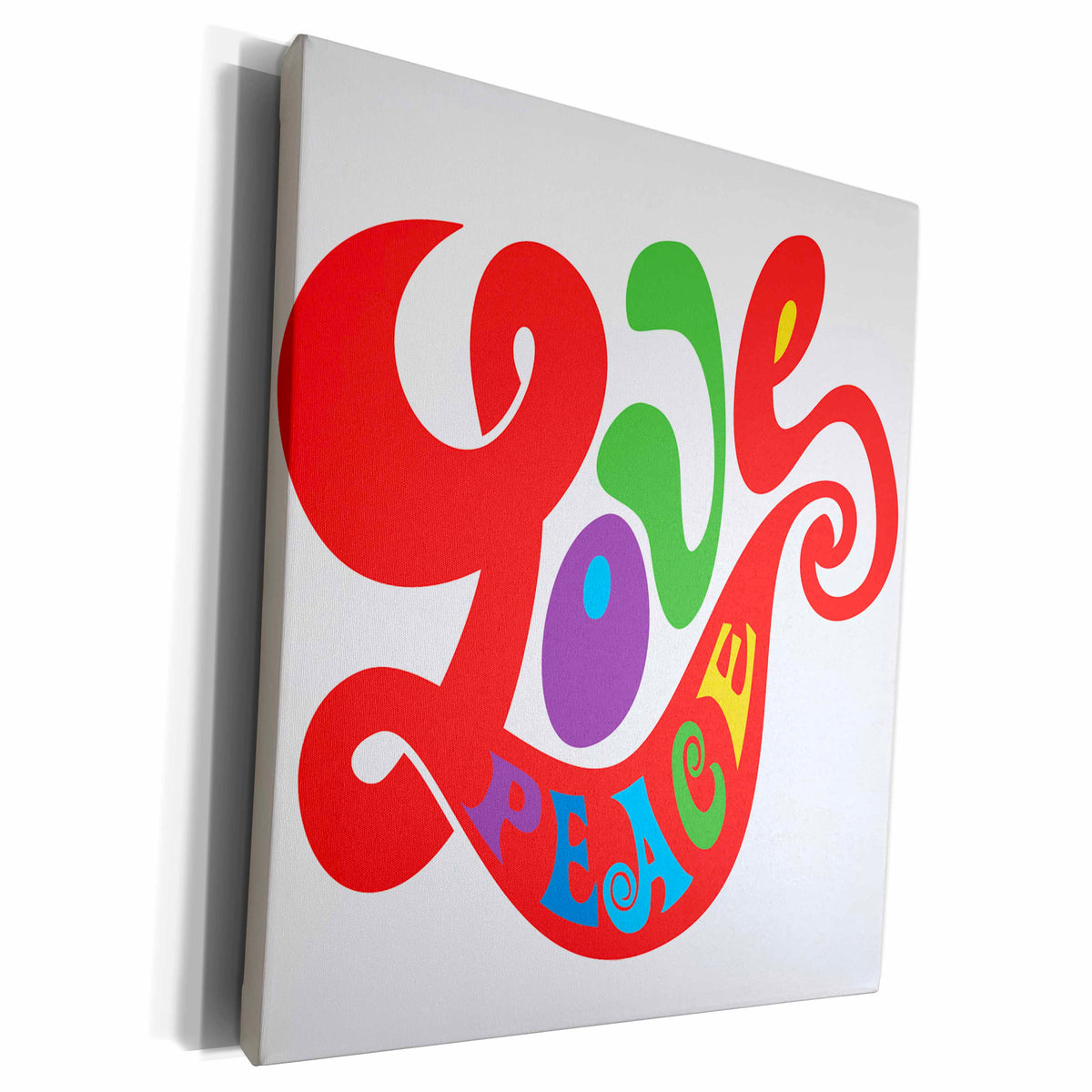 3dRose Cursive Love With Peace In It - Museum Grade Canvas Wrap (cw_210969)
