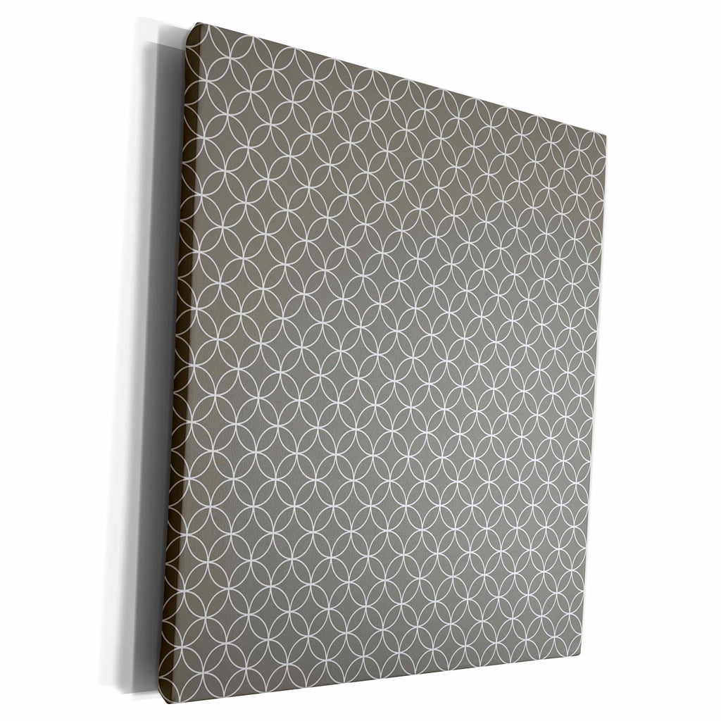 3dRose Gray and White French Diamond Pattern - Museum Grade Canvas Wrap (cw_210973)