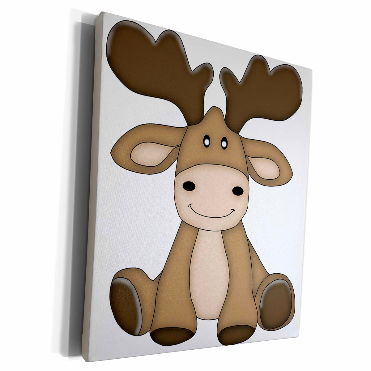 3dRose Cute Sitting Moose Illustration - Museum Grade Canvas Wrap (cw_211135)