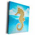 3dRose Gold Glitter Seahorse Sunlit Ocean Tropical Scrapbook... - Museum Grade Canvas Wrap (cw_211233)