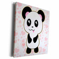 3dRose Panda Bear with Heart Background - Museum Grade Canvas Wrap (cw_211674)