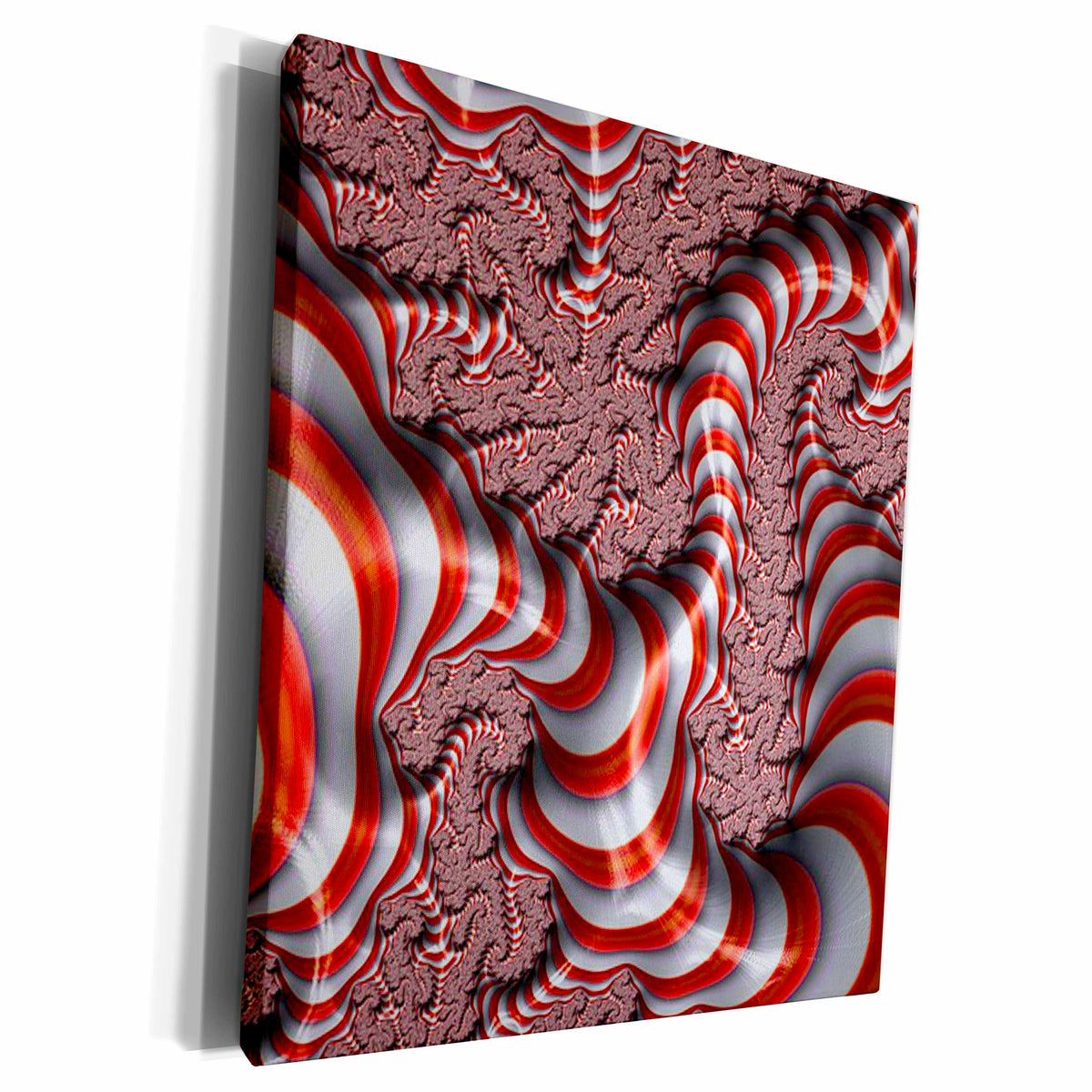 3dRose Candy Cane Fractal - Museum Grade Canvas Wrap (cw_211696)