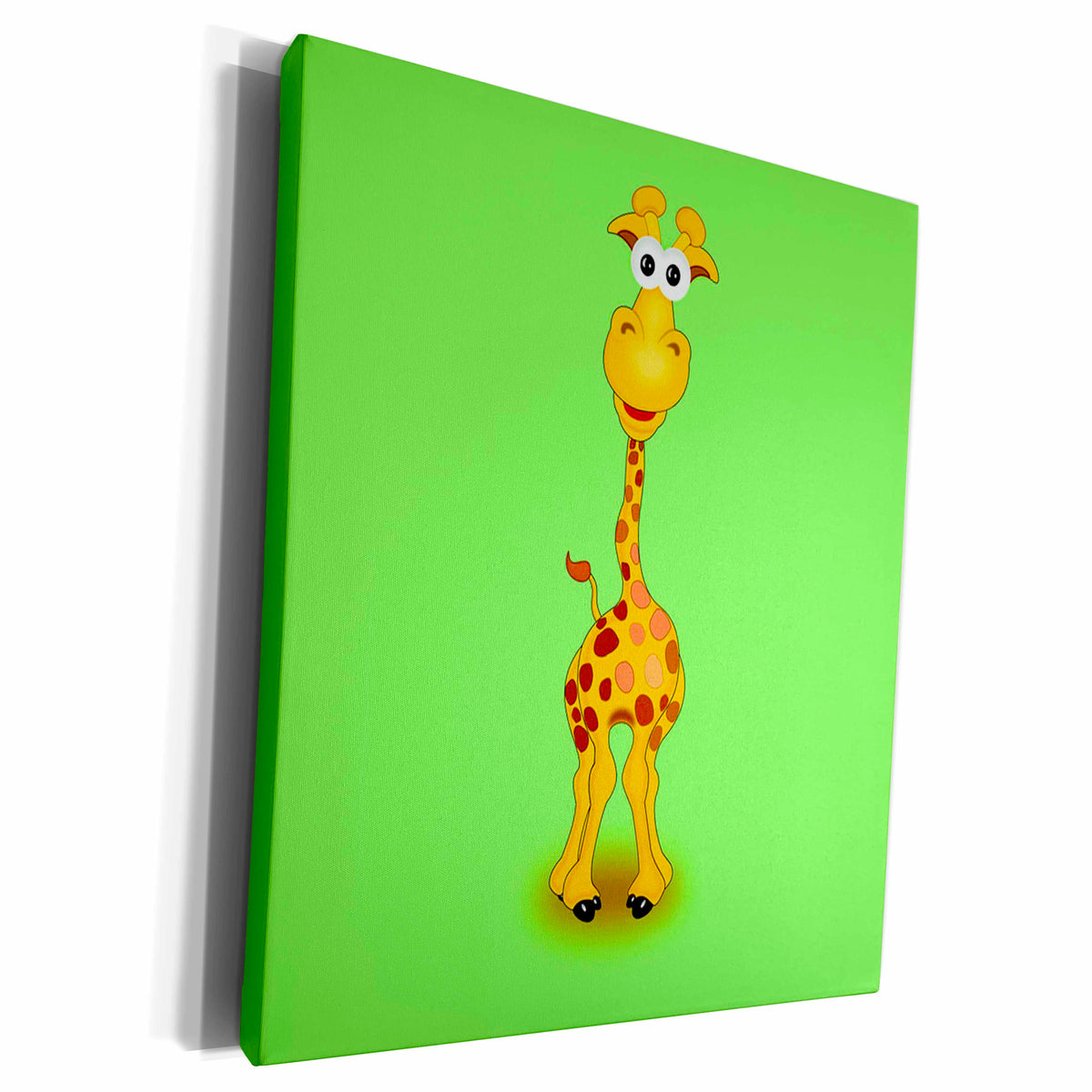 3dRose Giraffe with Green Background - Museum Grade Canvas Wrap (cw_211697)