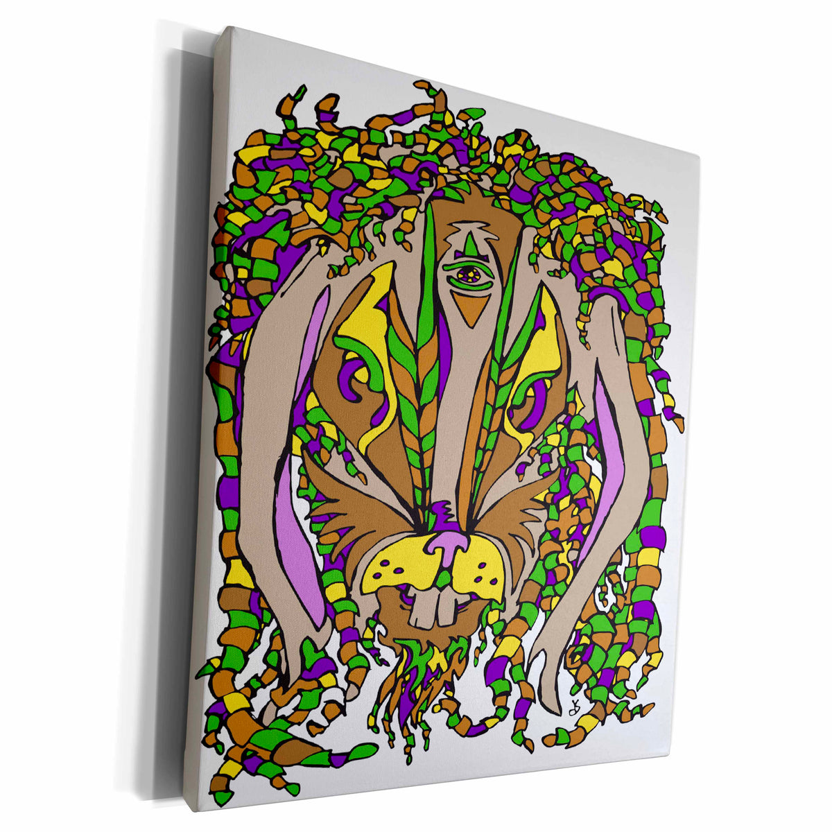 3dRose DYLAN SEIBOLD-LINE ART - CRAZY JACKRABBIT - Museum Grade Canvas Wrap (cw_211843)