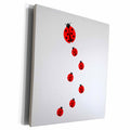 3dRose Image with many different sized ladybugs on white... - Museum Grade Canvas Wrap (cw_211988)