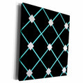 3dRose Geometric pattern. Black blue and white - Museum Grade Canvas Wrap (cw_211991)