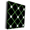 3dRose Geometric pattern. Black lime and white - Museum Grade Canvas Wrap (cw_211992)