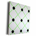 3dRose Geometric pattern. white lime and black - Museum Grade Canvas Wrap (cw_211993)