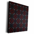 3dRose RinaPiro - Patterns - Geometric pattern. Black and red - Museum Grade Canvas Wrap (cw_211995)