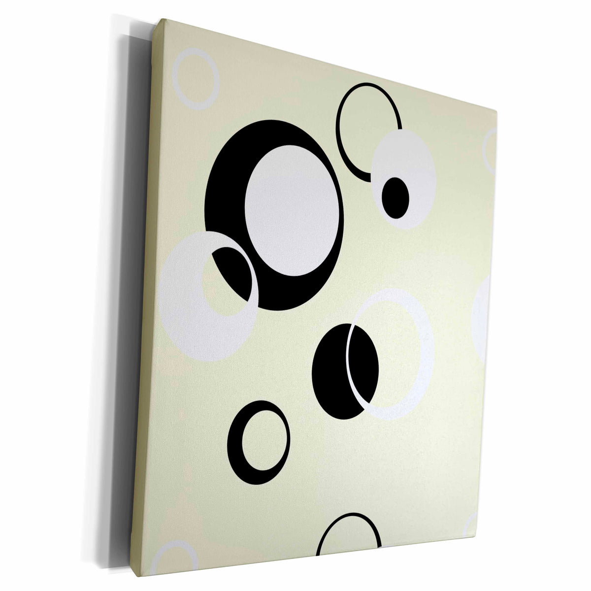 3dRose Geometric pattern. yellow white and black - Museum Grade Canvas Wrap (cw_212002)
