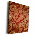 3dRose RinaPiro - Patterns - Pattern, print burgundy and gold - Museum Grade Canvas Wrap (cw_212005)