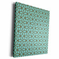 3dRose Retro Pattern, print aqua with brown - Museum Grade Canvas Wrap (cw_212009)