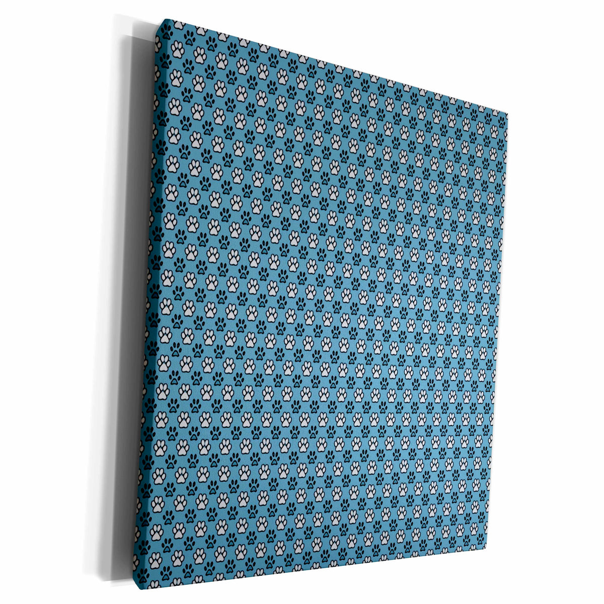 3dRose Paws Pattern for dog lovers blue - Museum Grade Canvas Wrap (cw_212012)