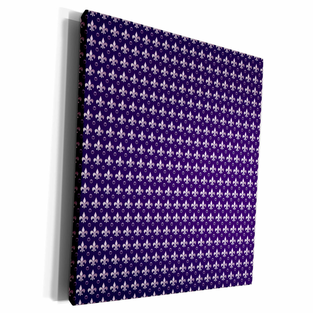 3dRose Fleur De Lis Pattern, print purple - Museum Grade Canvas Wrap (cw_212014)