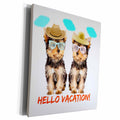 3dRose Hello vacation tea cup yorkies - Museum Grade Canvas Wrap (cw_212053)