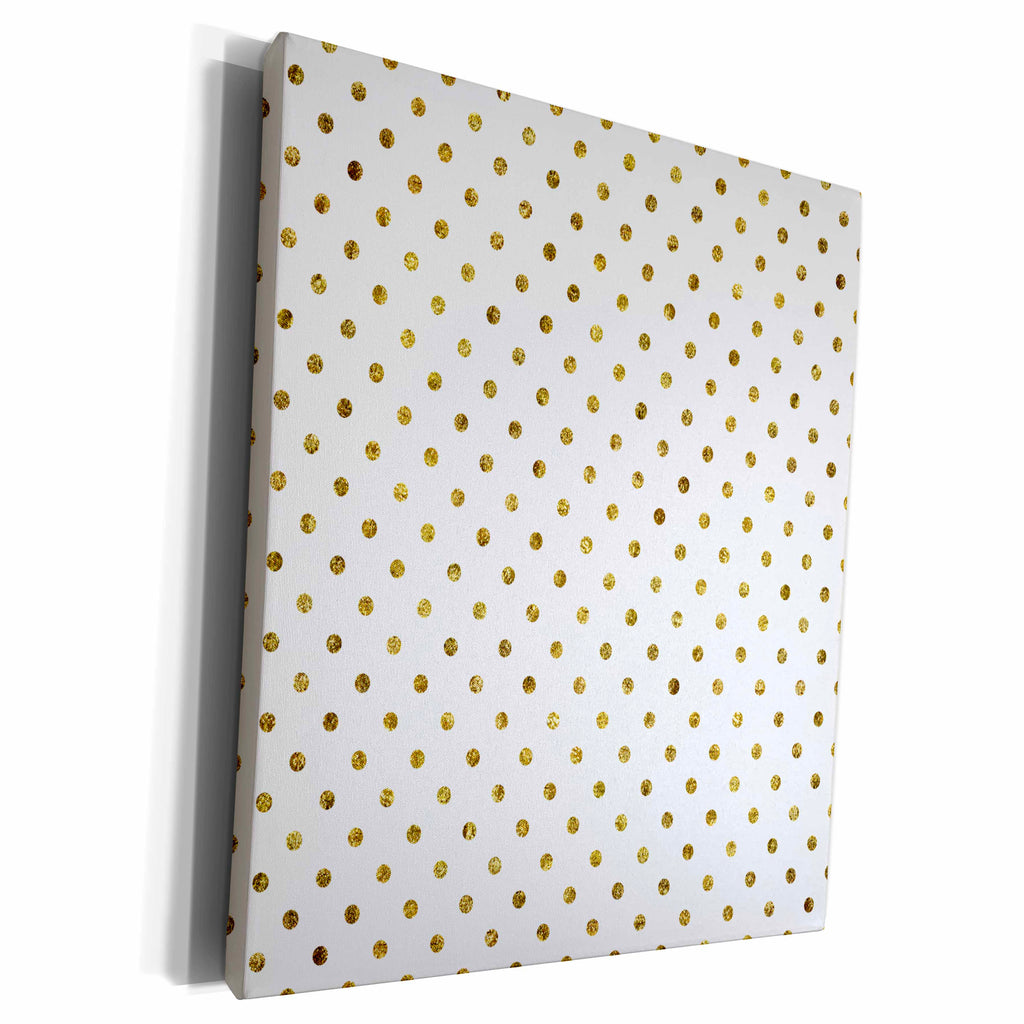 3dRose PS Chic - Chic Gold Dots - Museum Grade Canvas Wrap (cw_212104)