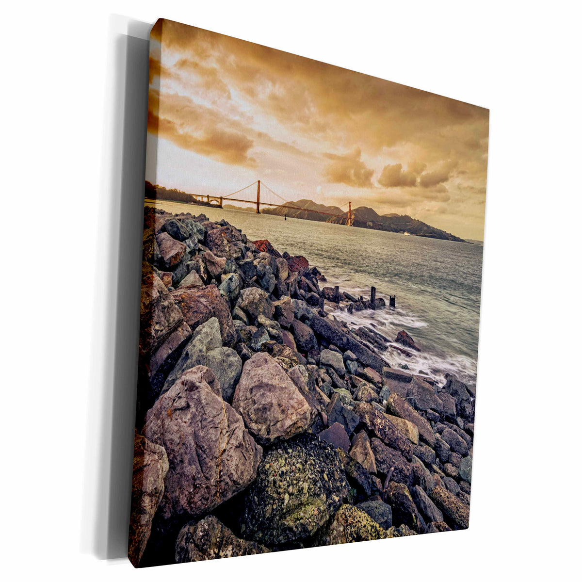3dRose Boehm Photography Landscape - San Francisco Sunset - Museum Grade Canvas Wrap (cw_212132)
