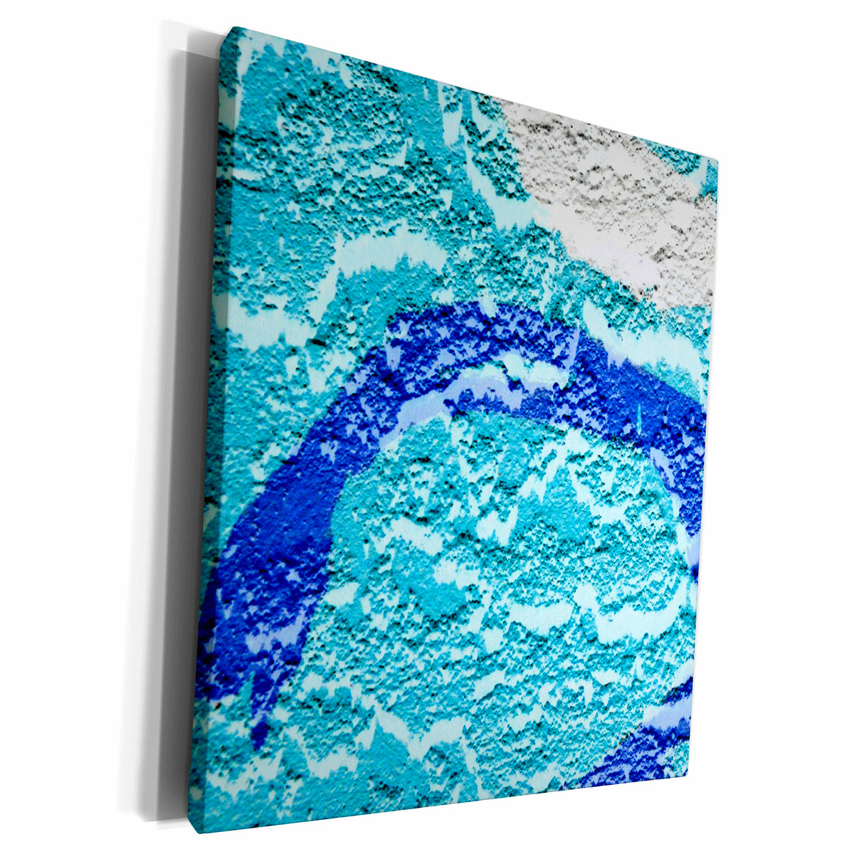 3dRose Teal blue white abstract wall image - Museum Grade Canvas Wrap (cw_212452)