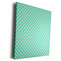3dRose Mint Green and White Polka Dot Pattern - Museum Grade Canvas Wrap (cw_212467)