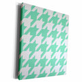 3dRose Mint Green and White Houndstooth Pattern - Museum Grade Canvas Wrap (cw_212468)