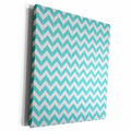 3dRose Aqua Blue Chevron Herringbone - Museum Grade Canvas Wrap (cw_212471)