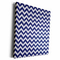 3dRose Navy Blue and White Chevron Herringbone - Museum Grade Canvas Wrap (cw_212474)