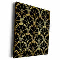 3dRose Art Deco Pattern Black and Gold - Museum Grade Canvas Wrap (cw_212491)