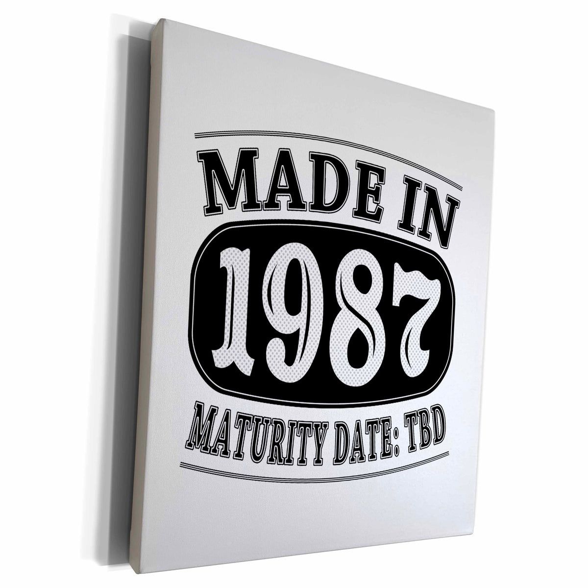 3dRose Made in 1987 - Maturity Date TDB - Museum Grade Canvas Wrap (cw_212522)