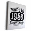 3dRose Made in 1986 - Maturity Date TDB - Museum Grade Canvas Wrap (cw_212523)