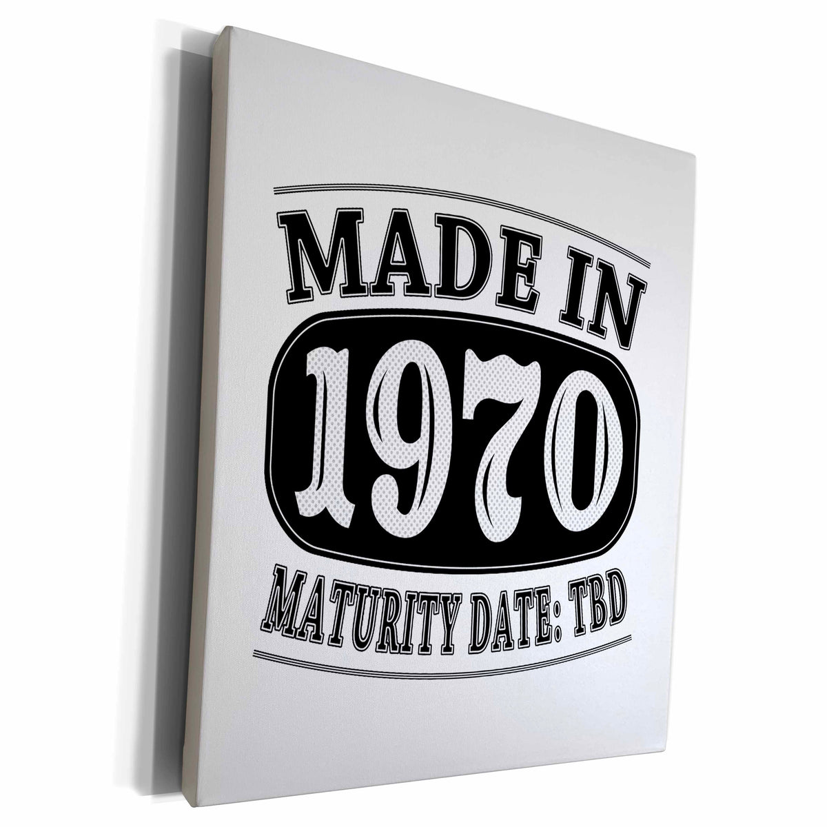 3dRose Made in 1970 - Maturity Date TDB - Museum Grade Canvas Wrap (cw_212539)