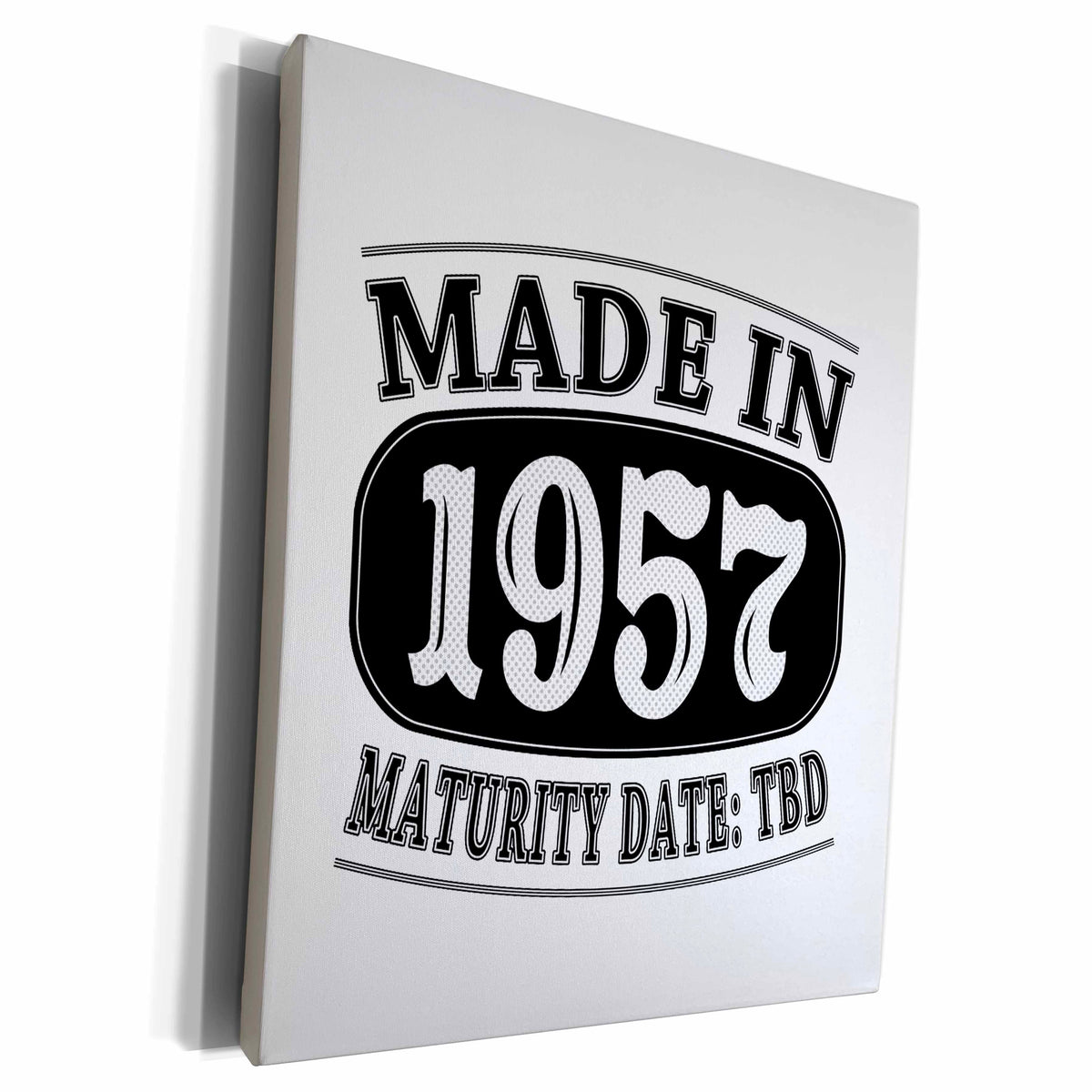3dRose Made in 1957 - Maturity Date TDB - Museum Grade Canvas Wrap (cw_212552)