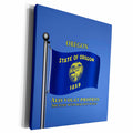 3dRose Waving flag of Oregon on flagpole with state motto - Museum Grade Canvas Wrap (cw_212836)