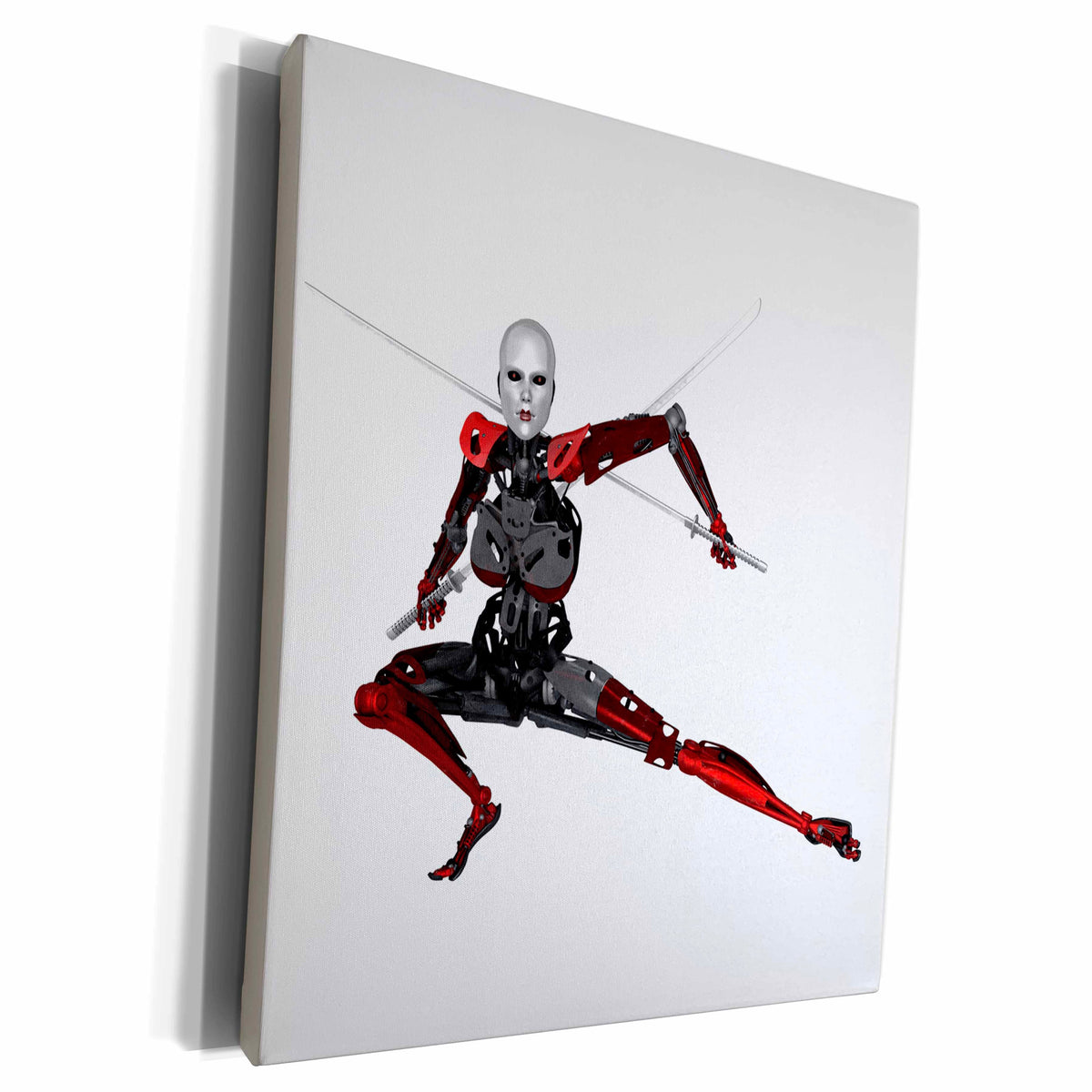 3dRose Cyborg Samurai with Blades Behind Back - Museum Grade Canvas Wrap (cw_212928)