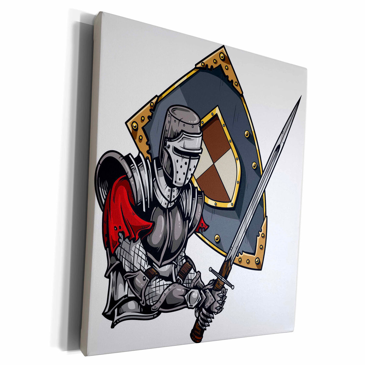 3dRose Noble Knight With Shield and Sword - Museum Grade Canvas Wrap (cw_212945)