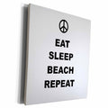 3dRose Eat, Sleep, Beach, Repeat. Vacation. Popular saying - Museum Grade Canvas Wrap (cw_213106)