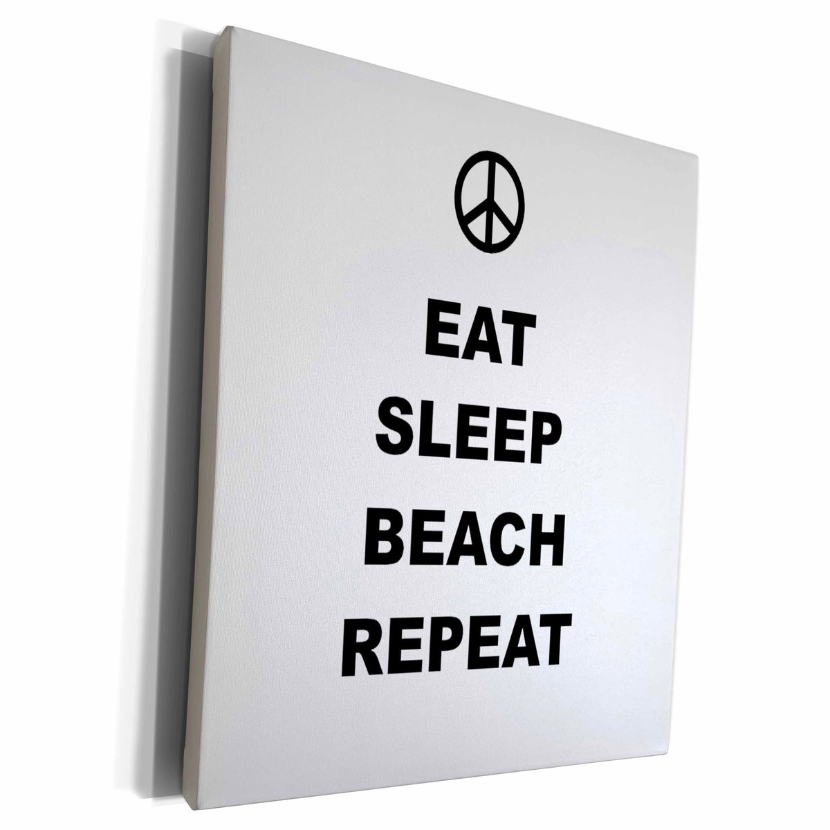 3dRose Eat, Sleep, Beach, Repeat. Vacation. Popular saying - Museum Grade Canvas Wrap (cw_213106)