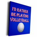 3dRose Id rather be playing volleyball. Game score winning... - Museum Grade Canvas Wrap (cw_213137)