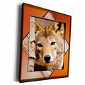 3dRose Wolf Resting Against a Tree - Museum Grade Canvas Wrap (cw_21322)