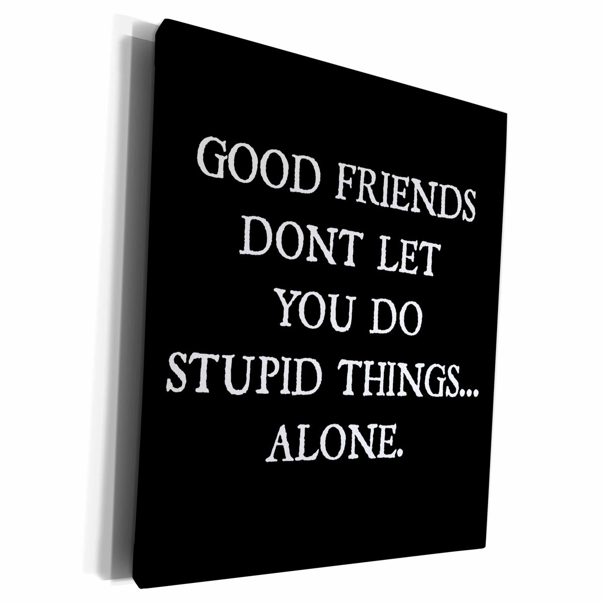 3dRose Good Friends Dont Let You Do Stupid Things Alone - Museum Grade Canvas Wrap (cw_213319)