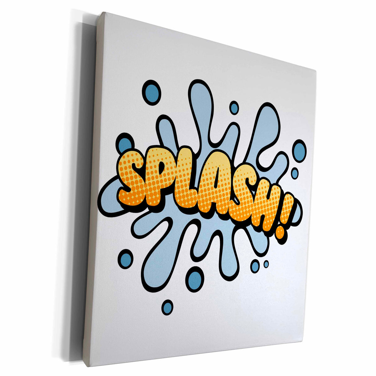 3dRose Splash Sound Effect In Yellow Lettering - Museum Grade Canvas Wrap (cw_213409)