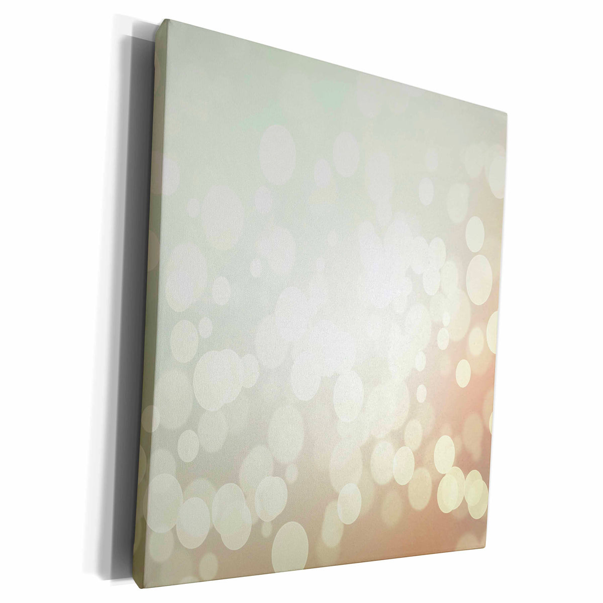 3dRose White On Light Blue and Light Pink Bokeh Sparkle - Museum Grade Canvas Wrap (cw_213665)