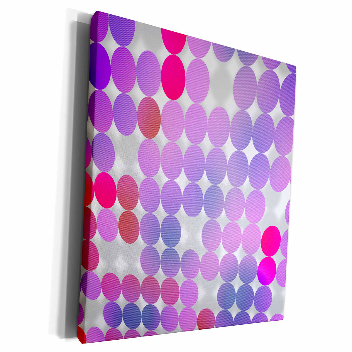 3dRose Purple, Pink and Burnished Red Tilted Large Dots - Museum Grade Canvas Wrap (cw_213799)
