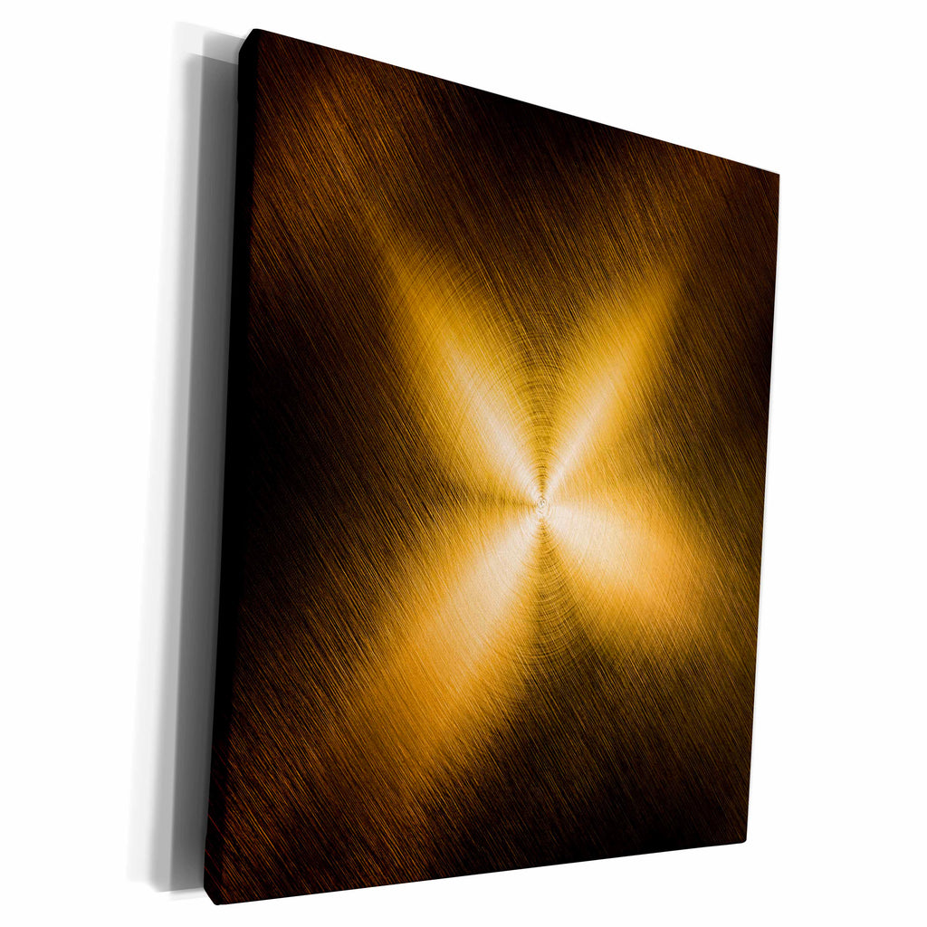 3dRose Brushed Copper With Circles and Yellow Cast - Museum Grade Canvas Wrap (cw_213897)