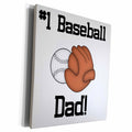 3dRose Baseball and Baseball Mitt With #1 Baseball Dad - Museum Grade Canvas Wrap (cw_213936)