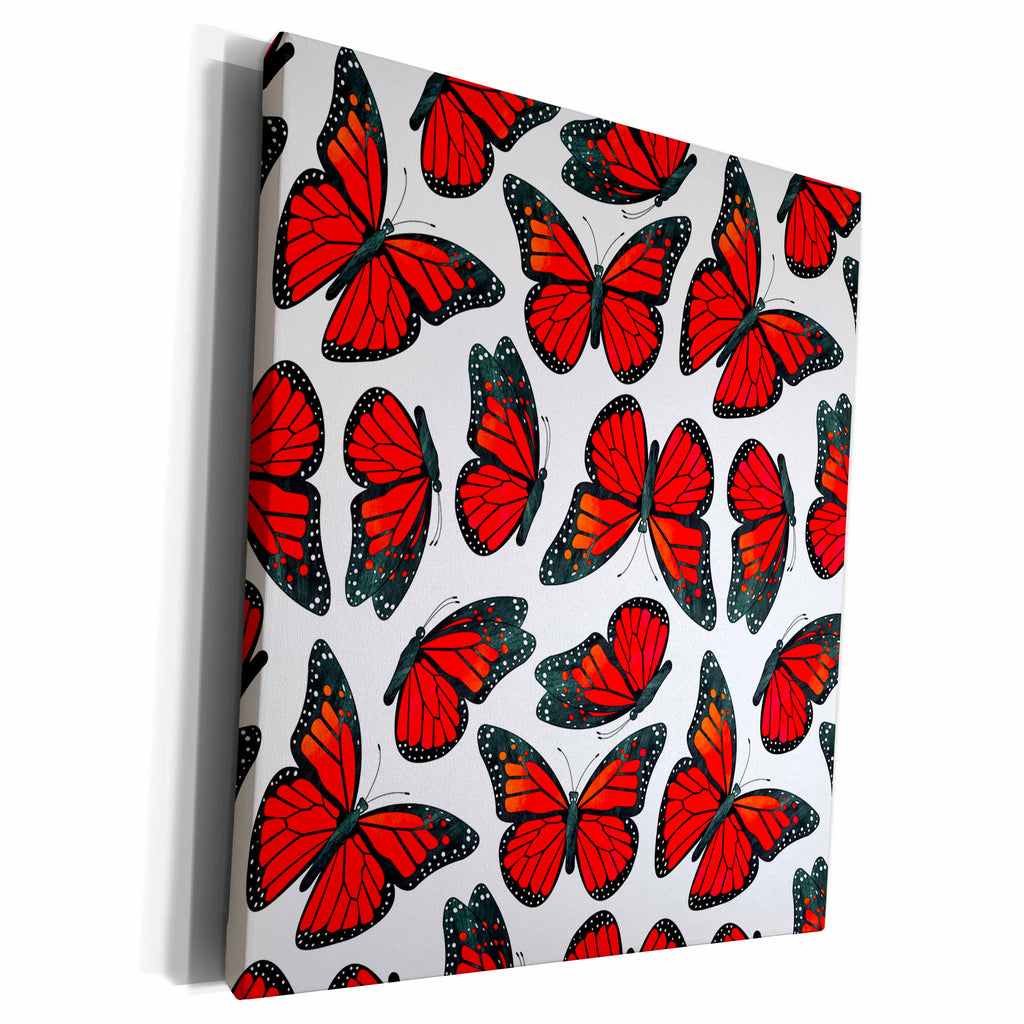 3dRose Red Monarch Butterflies - Museum Grade Canvas Wrap (cw_214544)
