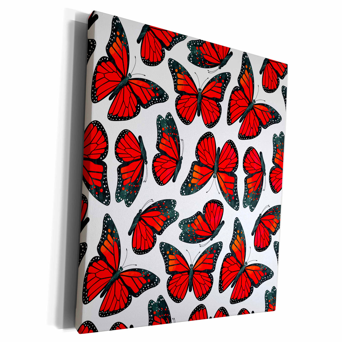 3dRose Red Monarch Butterflies - Museum Grade Canvas Wrap (cw_214544)